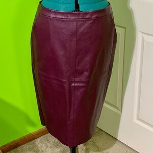 Express Plum Faux Leather Pencil Skirt NWT